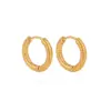 Wholesale 201 Stainless Steel Round PVD Coated 18K Real Gold Plated 18K Gold Basic Waterproof Non Tarnish Plating Earrings