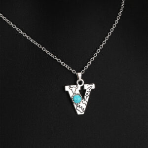 9022 silver O-Chain Letter V