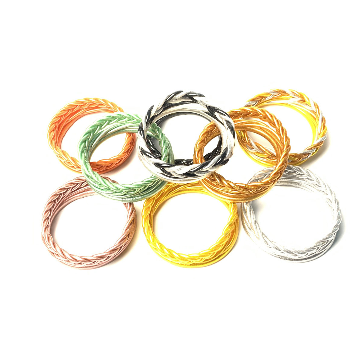 Wholesale Set Plastic Jelly bangles Braided Bracelet PVC Silicone Tube Leopard Leather Bracelet suit