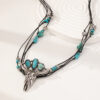 Wholesale Qingdao daiwei jewelry wholesale cross-border e-commerce supply 1 retro western wind turquoise cow head pendant necklace