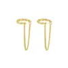 Wholesale 1 Pair Simple Style Geometric Plating Inlay Copper Zircon 18k Gold Plated Hoop Earrings Ear Cuffs Ear Studs