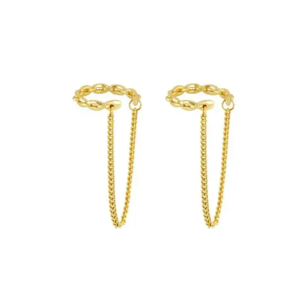 Wholesale 1 Pair Simple Style Geometric Plating Inlay Copper Zircon 18k Gold Plated Hoop Earrings Ear Cuffs Ear Studs
