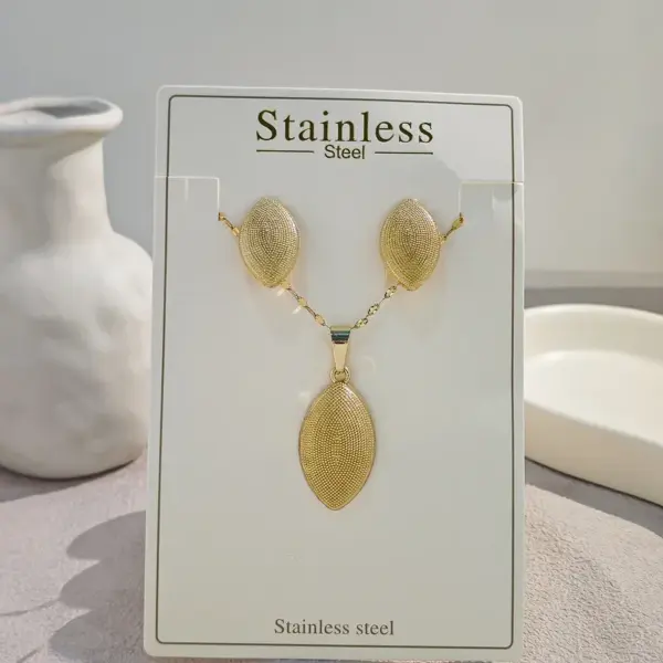 Wholesale Jewelry Elegant Classical Geometric 304 Stainless Steel Plating Jewelry Set