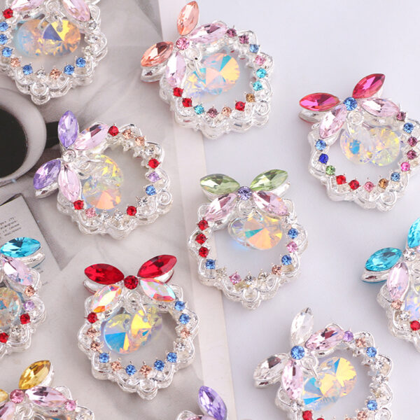 Wholesale 3D bow-shaped crystal alloy rhinestone ball with straight hole