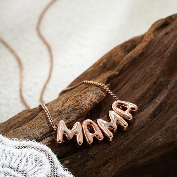 Wholesale European and American Cross Border Stainless Steel 18k Gold Rose Gold MAMA Mother's Day Gift DIY Alphabet Necklace Amazon Jewelry