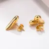 Wholesale PVD Coated Gold Plated Heart Shape 201 Stainless Steel Casual Simple Style Waterproof Non Tarnish 304 Stainless Steel Ear Studs