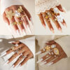 Wholesale European and American Cross-border Baroque Pearl Combination Ring Six-piece Set Retro Metal Lava Flower Ring suit Women
