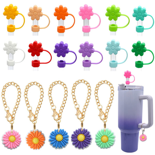 Wholesale Random 100pcs 10M integrated flower dust plug straw accessories