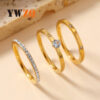 Wholesale Diamond-studded clay stainless steel ring set
