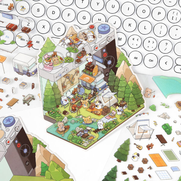 oly-c009fef58553f37357801cb2991e9e77 Wholesale infeelme PET stickers in business today, the sixth bomb series of landscaping hand account materials posted 3 into 4 models