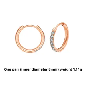 Rose Gold/pair 2.0*8mm / Stainless Steel/Pair