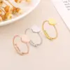 PVD Coated 18K Gold Plated Rose Gold Plated Heart Shape Titanium Steel Simple Style Waterproof Non Tarnish Rings