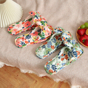 Wholesale All-season ins Flower Thickeneded Fabric Cloth-soled Slippers Indoor Home Silent Soft-soled Non-slip Floor Slippers