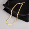 Wholesale 304 Stainless Steel Twist PVD Coated 18K Real Gold Plated Simple Style Waterproof Non Tarnish Plating Gold Silver Necklace