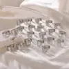 Wholesale PVD Coated Real Gold Plated Letter 304 Stainless Steel Hip-Hop Punk Cool Style Waterproof Non Tarnish Wide Band Rings