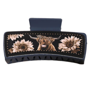 10-5 square PU leather yak chrysanthemum black leather Blue