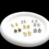 Wholesale 1 Piece Cute Simple Style Flower Plating Titanium Steel Ear Studs
