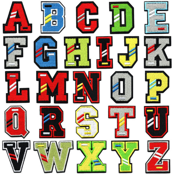 Wholesale Cool cloth stickers A- Z letters embroidery stickers clothing clothes stickers ironing decoration accessories embroidery stamp diy patch stickers
