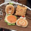 Wholesale Creative Cute Hamburger Bread Key Chain Plush Doll Bag Pendant Girl Doll Food Play Key Chain Pendant