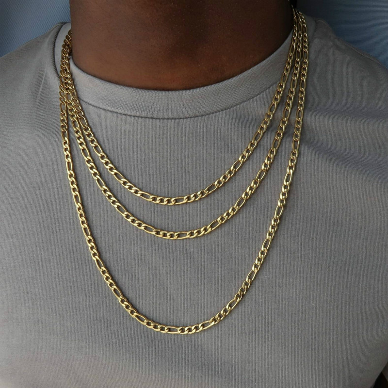 Wholesale Amazon Aliexpress Best-Selling Men's Personalized Fashion Gold Necklace Chain Simple and Versatile Nk Chain Necklace Jewelry