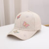 Wholesale New Hat, Comfortable and Breathable Linen Baseball Cap, Butterfly Diamond-Encrusted Outdoor Sunshade and Sun Protection Sun Hat, Peaked Cap for Women