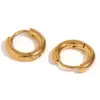 304 Stainless Steel Round PVD Coated Stone-Free 18K Gold Plated Real Gold Plated 18K Gold Classic Style Waterproof Non Tarnish Plating Earrings