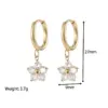 PVD Coated 18K Gold Real Gold Plated Flower 304 Stainless Steel Fashion Waterproof Non Tarnish Drop Earrings