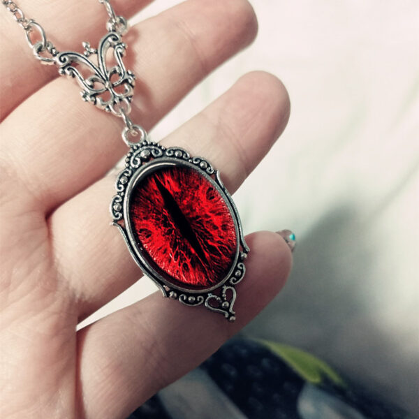 oly-c039128055eb2f8cdc825d20fe57c265 Wholesale gothic blood cat's eye charm necklace vampire relief retro choke factory direct sales