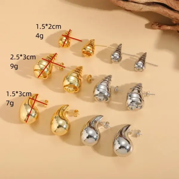 304 Stainless Steel Copper Geometric Electroplating PVD Coated 14K Gold Plated Elegant Luxurious Classic Style Plating Ear Studs