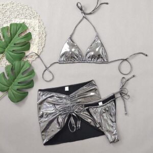 230914 Silver glossy three-piece set / S