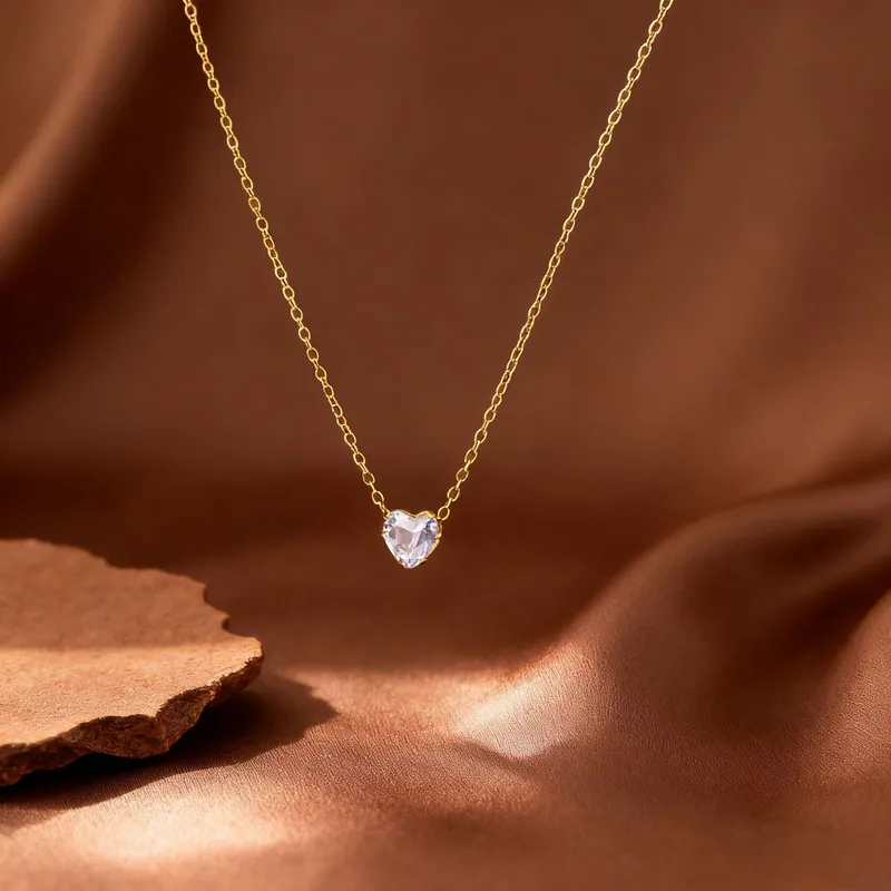 Wholesale Fashionable Mini Heart Shaped Diamond Necklace For Women Elegant Simple Stylish Versatile High Quality Choker Trendy Jewelry Accessory