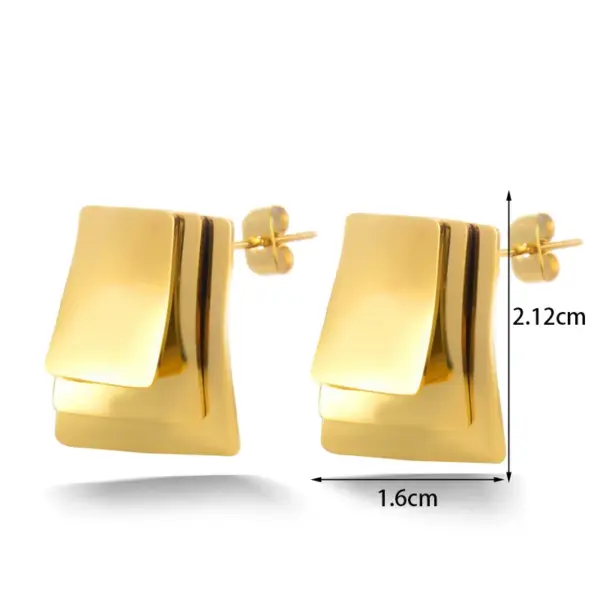 PVD Coated Solid Color 304 Stainless Steel Simple Style Waterproof Non Tarnish Ear Studs