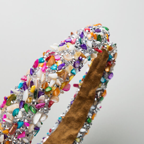 Wholesale exaerated Baroque colorful crystal candy snge wide-brimmed hairband headband jewelry hair aessories