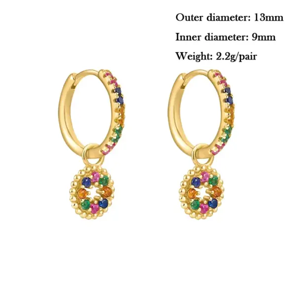 Wholesale 1 Pair Ig Style Streetwear Round Water Droplets Heart Shape Plating Inlay Copper Zircon White Gold Plated Gold Plated Drop Earrings