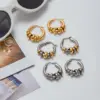 Wholesale 304 Stainless Steel Stainless Steel Ring Handle PVD Coated Real Gold Plated Basic Waterproof Non Tarnish Earrings