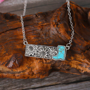 oly-c04836464c1f81a427263beef5b675f5 Wholesale Square turquoise boot necklace