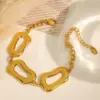 Wholesale Ion Plating (IP) Real Gold Plated 18K Gold Geometric Solid Color 304 Stainless Steel Elegant Waterproof Non Tarnish Bracelets Necklace