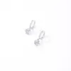 Wholesale PVD Coated Rhodium Plated Water Droplets Heart Shape Flower 304 Stainless Steel Casual Sweet Korean Style Waterproof Non Tarnish Drop Earrings