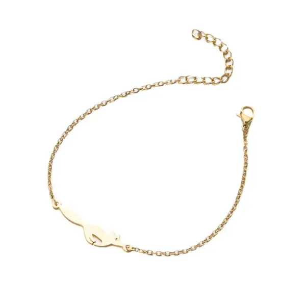 Wholesale PVD Coated 18K Gold Real Gold Plated Letter Fox Horse 201 Stainless Steel Cute Waterproof Non Tarnish 201 Stainless Steel Bracelets