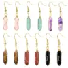 Wholesale 1 Pair Casual Simple Style Geometric Natural Stone Crystal Iron Drop Earrings