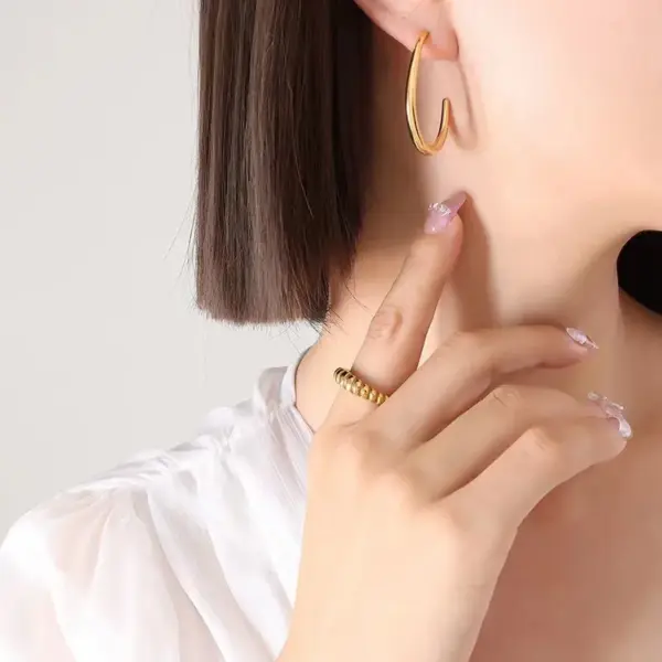 1 Pair Fashion Geometric Plating 304 Stainless Steel 16K Gold Plated White Gold Plated Gold Plated Stainless Steel Earrings