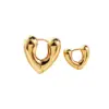 Wholesale 1 Pair Fashion Heart Shape Plating Copper 18k Gold Plated Earrings