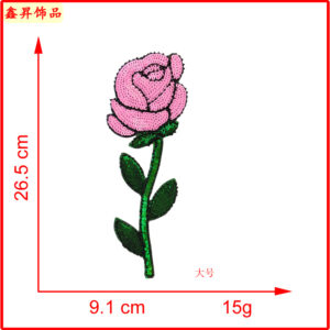 Hot melt glue*pink*flower*sporn rose large size*height 26.5cm