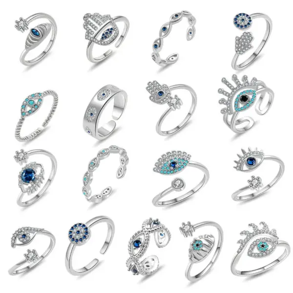 Wholesale Devil's Eye Ring Gold-Plated Copper Unique Jewelry For Women Open Bracelet Simple Suitable For Dates