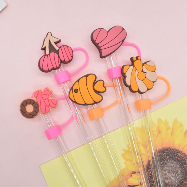 Wholesale Random 10pcs 8/10M bread dust plug straw hat creative DIY cup straw accessories