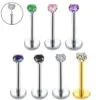 Wholesale Stainless Steel 316L Four Claw Zirconia Ear Bone Studs Flat Back Piercing Lip Nose Jewelry Fashionable Women's Anniversary Party Gift