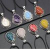 Wholesale Natural crystal agate semi-precious stone teardrop pendant