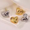 1 Pair Sweet Heart Shape 304 Stainless Steel Electroplating Ear Studs