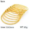 PVD Coated 18K Gold Plated Round Solid Color 304 Stainless Steel Simple Style Waterproof Non Tarnish Titanium Steel Bangle