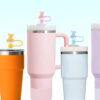 Wholesale 10mm reusable bear straw stopper Stanley cup dust cap accessories fun straw cover